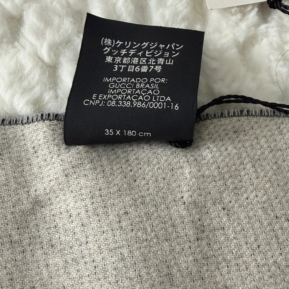 Gucci 100% Wool Running Snake Scarf-452388-Authentic-NWT